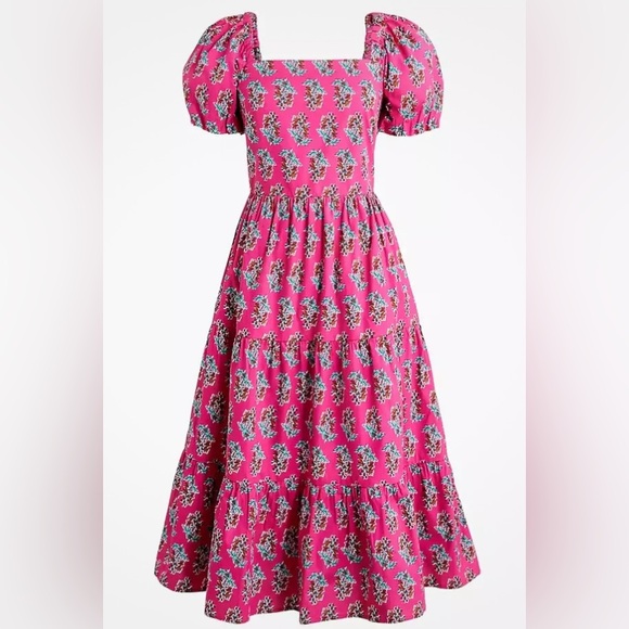 J. Crew Dresses & Skirts - J Crew tiered midi floral smock back dress 10p 10 petite NWT